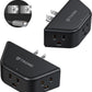 TROND 2 Pack Multi Plug Wall Outlet, 3 Way Angled Wall Outlet Extender, 3 Prong Plug Splitter, Cruise Essentials, Multiple Expander for Travel Home Hotel Dorm Room, Black