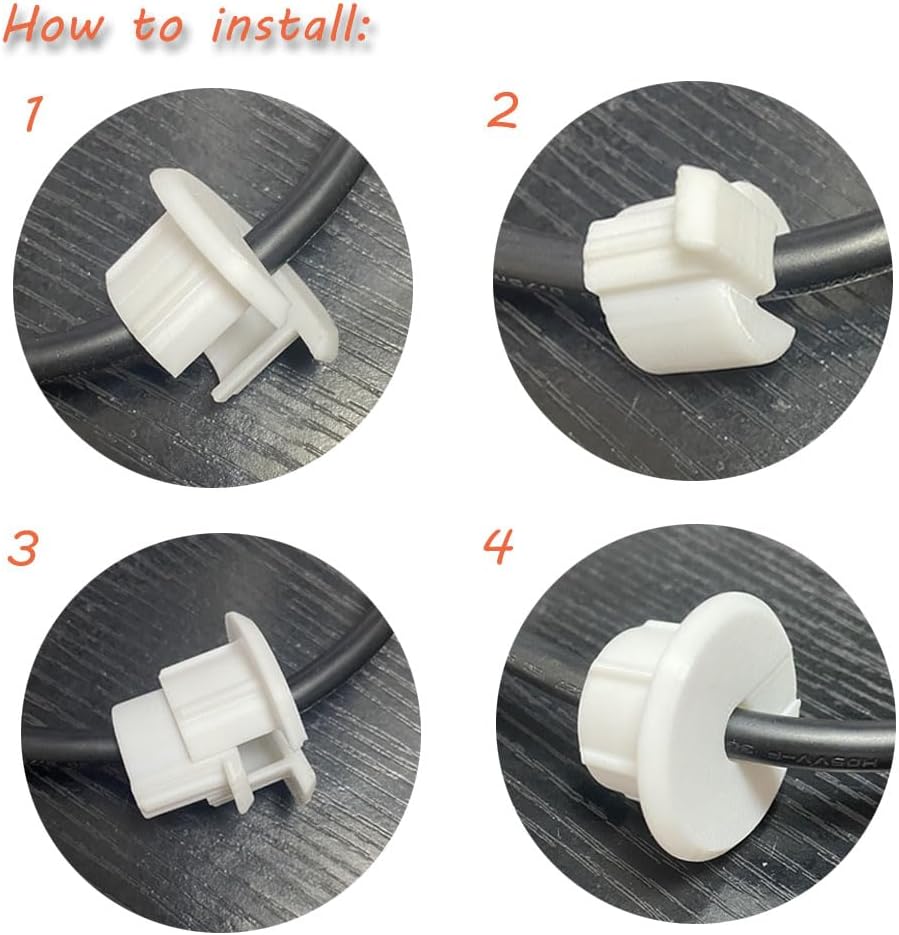 Wall Bushing Grommet for Starlink Dishy Router Ethernet Adapter Cable, Starlink Cable Routing Kit Feed-Through for 1 inch Wall Hole and Furnitures Wire Hole(White, 2 Pack)