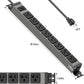 JUNNUJ Heavy Duty Power Strip Wall Mount,Magnetic Power Strip,20 Amp Surge Protector 1200J Metal 8 Outlet Under Desk,Garage Mountable Power Bar Table Socket Industrial Outlets 6-20R T-Slot,6FT 12AWG