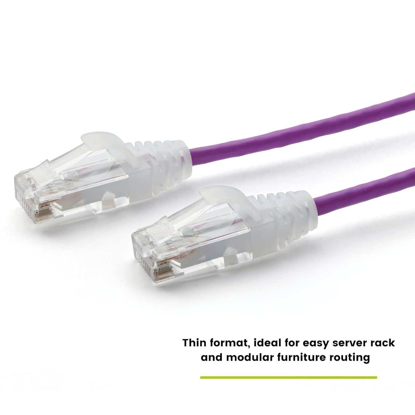 TRUECABLE Cat6 Component Rated Patch Cable, Unshielded (U/UTP), 1ft, Purple, 28AWG Solid Copper, Snagless 10G High-Speed Ethernet Cable, PoE++ 4PPoE 100W, UL Listed, RoHS-3, 1 Pack