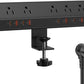 Desk Clamp Power Strip 65W Fast Charging Station,4 PD USB-C,5 Outlets,Nightstand Desk Edge Mount Tower Surge Protector,15 Amp Heavy Duty Power Strip,Fits 1.96" Tabletop Edge (Black, 10 FT Cable)