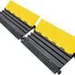 Rubber Cable Protector Ramp, Heavy Floor Cable Wire Cord Cover Speed Bumps 22000Lbs Load Capacity, Driveway Hose Cable Ramp Protective Cover for Indoor and Outdoor (3-Channel x 2Pcs)
