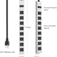 JUNNUJ Metal 8 Outlet Power Strip, Mountable Heavy Duty Power Strip, 1200J Surge Protector Wall Mount Screws Outlet with Switch, Gaming Desk Strips Wide Spaced 15A 125V 1875W, 10 FT 14AWG Power Cord