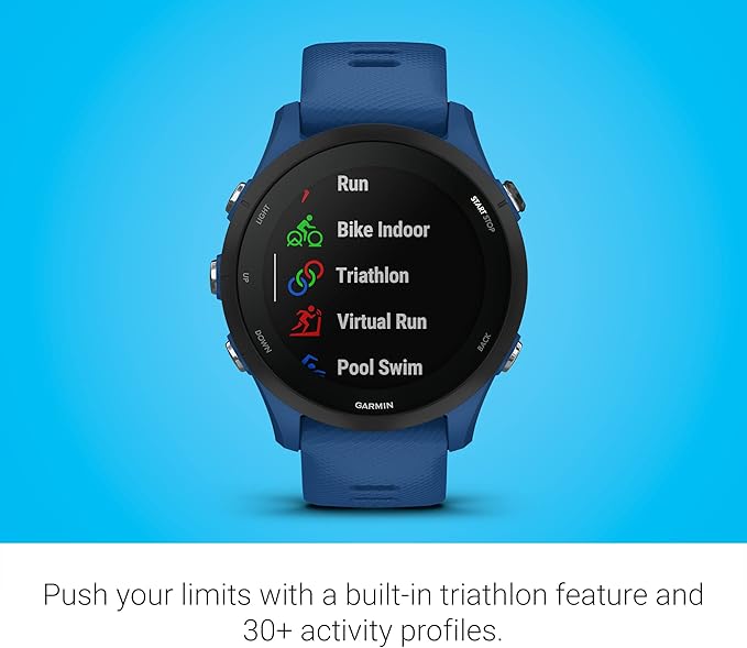 Garmin Forerunner® 255, GPS Running Smartwatch, Advanced Insights, Long-Lasting Battery, Tidal Blue