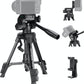 NEEWER Entry Level Version Mini Desk Phone Tripod Compatible with iPhone for Video Recording, Small Compact Table Top DSLR Camera Camcorder Webcam Stand, 3 Way Pan Tilt Head & Cell Phone Holder, TP52
