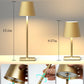 2 Pack Rechargeable Table Lamps, Gold Cordless Lamps - Battery Operated Touch Lamp, Outdoor Table Lights, Waterproof, Wireless, Portable Desk Lamp for Restaurant, Bedroom, Patio(Gold)