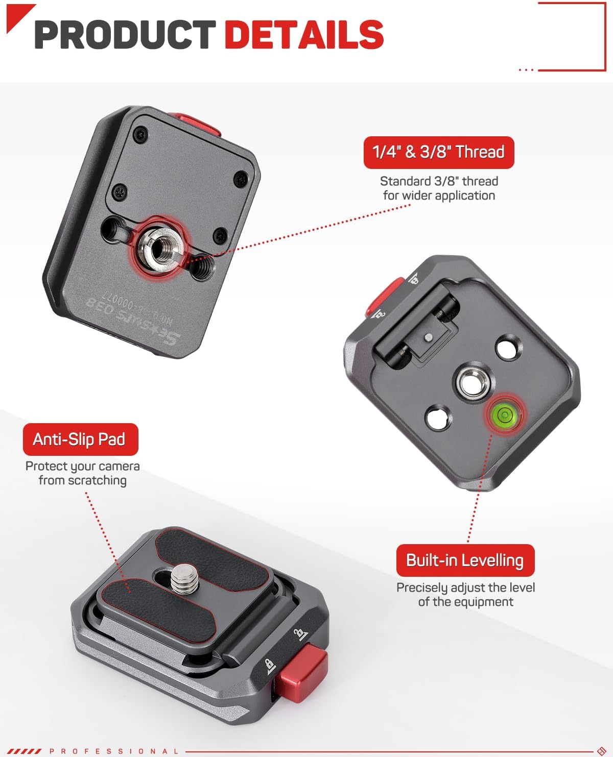 IFOOTAGE Q38-BASE Quick Release Base for Tripod/Monopod/Slider with 3/8" Thread