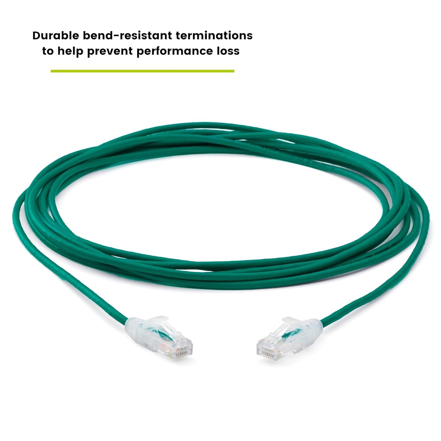 TRUECABLE Cat6 Component Rated Patch Cable, Unshielded (U/UTP), 14ft, Green, 28AWG Solid Copper, Snagless 10G High-Speed Ethernet Cable, PoE++ 4PPoE 100W, UL Listed, RoHS-3, 5 Pack