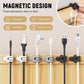 Silicone Cable Ties, Magnetic Data Cable Organizers Reusable Cable Ties Wire Organizer Adjustable Fastening Cable Straps Magnetic Silicone Cable Straps Cord Organizer for Bundling Earphone