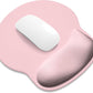 ITNRSIIET Ergonomic Mouse Pad with Wider Memory Foam Wrist Rest +17%, Curved Cushion Reduces Pressure 20%, Pain Relief, Non-Slip, Smooth, Cute Color Desk Accessory, 9.85 x 9 inch, Blush Pink