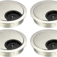 uxcell Cable Hole Cover, 2.1Inch/53mm Zinc Alloy Desk Wire Cord Cable Grommets Hole Cover for Office PC Desk Cable Cord Organizer, 4Pcs Wire Drawing Silver