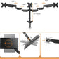 Pholiten Triple Monitor Desk Mount,Triple Gas Spring Monitor Arm for 17-32 inch LCD Computer Screens,Holds up to 22lb,Swivel, Tilt, Rotation, Clamp & Grommet Kit