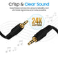 Cmple - 12 ft 3.5mm Aux Audio Cable, Male to Male, Black, Compatible with Car, Phone, Headphones, PC, TV