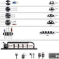 ELII 300PCS Cable Management Kit,4 Cable Sleeve 35 Cable Clips with 11Cord Holders,20 Roll Cable Organizer Straps and 200 Fastening Cable Ties,20 Cable Zip Tie Mounts for Computer TV Under Desk