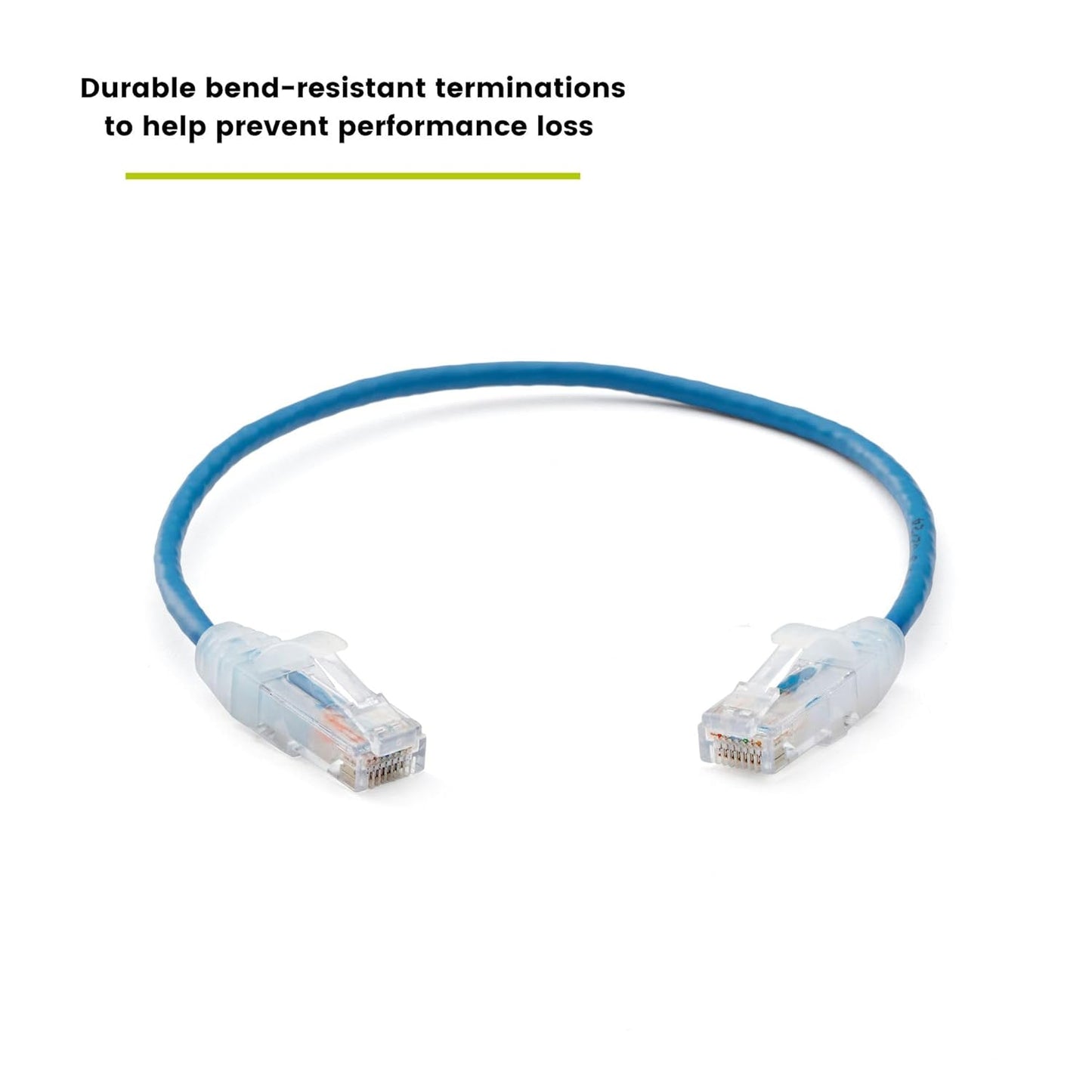 TRUECABLE Cat6 Component Rated Patch Cable, Unshielded (U/UTP), 1ft, Blue, 28AWG Solid Copper, Snagless 10G High-Speed Ethernet Cable, PoE++ 4PPoE 100W, UL Listed, RoHS-3, 5 Pack
