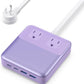 USB C Charger Block,135W GaN IV Fast Charging Station Hub,6-in-1 USB C Power Strip with Flat Plug and 5ft Cord,2 AC,2 USB A,2 USB C,PD 65W Laptop Charger for MacBook Air/Pro,iPhone16/15,Samsung-Purple