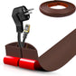 Floor Cord Cover Self Adhesive Cord Hider,10FT Cable Management, Extension Strip Protector for Wires, Prevent Cable Trips for Offices, Gyms, Exhibitions Cavity:0.47"(W) x 0.35"(H) Coffee