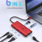 UtechSmart USB C Hub, Ethernet Multiport Adapter 6 in 1 USB C to HDMI Dock Compatible for MacBook Pro/Air, Chromebook, Dell XPS, HP and Type C Devices (Gigabit Ethernet 100W PD 4K HDMI USB 3.0) Red