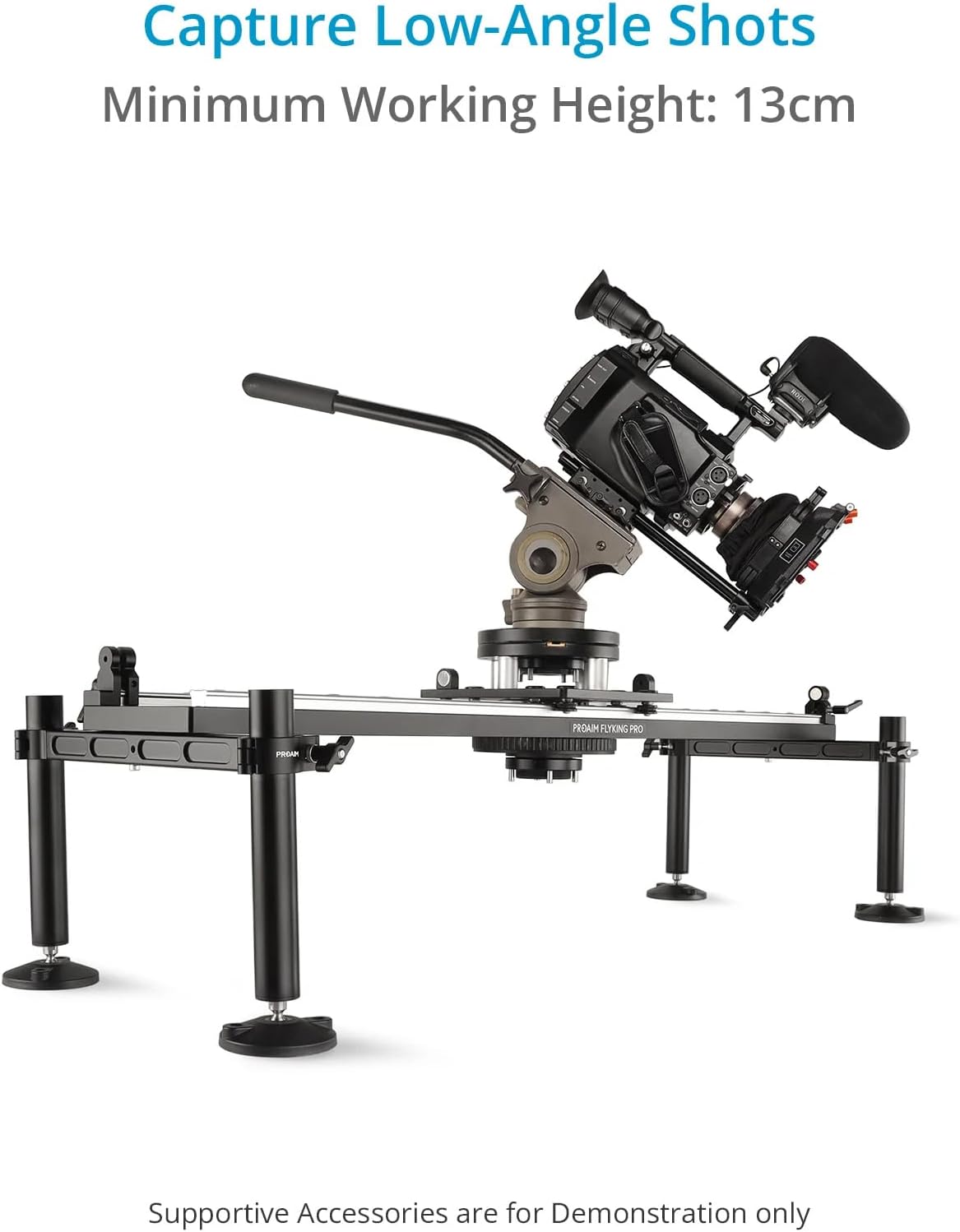 PROAIM Flyking PRO 4ft Mitchell Video Camera Slider for Videomakers & Filmmakers. with 360° Sweeping Panning & Quick Flip Lock. Payload up to 100kg / 220lb.