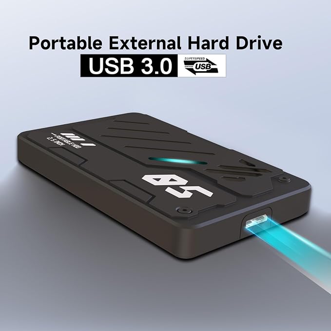 Ultra Slim Portable External Hard Drive USB 3.0 HDD Storage for PC, Laptop, Mac, Xbox one, PS4, PS5 (1TB)