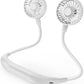 Portable Neck Fan, 2600mAh Battery Operated Ultra Quiet Hands Free USB Fan with 3 Speeds, Strong Wind, 360° Adjustable High Flexibility Wearable Personal Fan for Home Office Outdoor Travel (White)