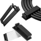Adhesive Cable Clips Holder, Outdoor Light Clips, Black Cord Wire Clips, Sturdy Nylon Cord Wall Finisher Wire Clamp for Home, Car, Office Desk Wire Management (Black, L-50 PCS)