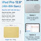 MOFT Dynamic Folio Case for iPad Pro 12.9 -inch (6th/5th/4th Generation, 2022/2021/2020), Silm Magnetic Stand Case with 20+ Viewing Angles, Auto Wake/Sleep, Ultra Thin, Panna Cotta x Faded Jeans