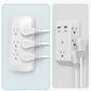 Wall Outlet Extender, 9 Outlet Splitter with 4 USB Ports (2 USB C), Multi Plug Wall Outlet Expander, 3-Sided Wall Charger Power Strip for Home, Office, Dorm, White