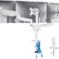 WALI White Triple Monitor Mount, 3 Monitor Desk Mount for Multi Screens from 13 to 27inch with Gas Spring Arm, Fully Adjustment Arm with Tilt, Swivel, Rotate VESA Mount 75x75,100x100mm(GSDM003W-U)