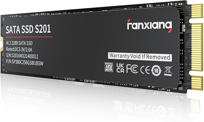fanxiang S201 512GB M.2 SATA SSD 2280 SATA III 6Gb/s Internal Solid State Drive, SLC Cache for Speed Boost, Read Speed up to 550MB/sec, 3D NAND TLC, Compatible with Laptop and PC Desktops(Black)