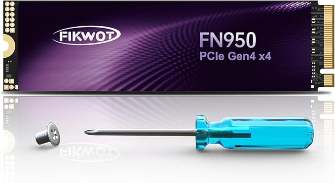 FN950 4TB NVMe SSD PCIe Gen4x4 M.2 2280,Read Up to 5000MB/s, Configure SLC Cache, Internal Solid State Drive for PS5 Laptop Desktop