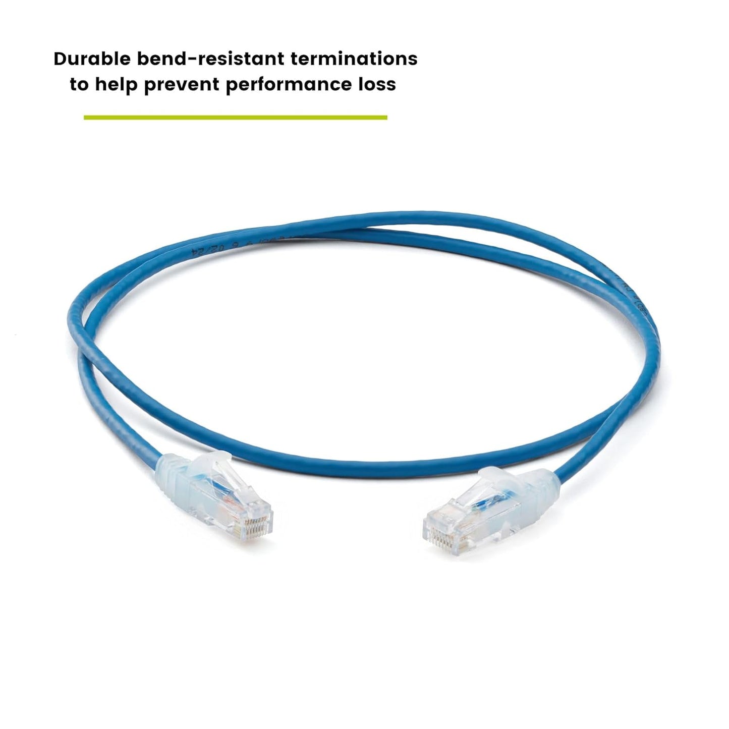 TRUECABLE Cat6 Component Rated Patch Cable, Unshielded (U/UTP), 3ft, Blue, 28AWG Solid Copper, Snagless 10G High-Speed Ethernet Cable, PoE++ 4PPoE 100W, UL Listed, RoHS-3, 5 Pack