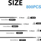 800 PCS Black Zip Ties Assorted Sizes 8+12+14+18 Inch Self-locking Nylon Cable ties Heavy Duty Outdoor, UV Resistant Wire Straps for Home Office Garden Workshop Indoor Outdoor Fence