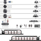 N NOROCME 192 PCS Cable Management Kit 4 Wire Organizer Sleeve,11 Cable Holder,35Cord Clips 10+2 Roll Cable Organizer Straps and 100 Fastening Cable Ties for Computer TV Under Desk, black,clear