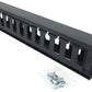 2 Pack 1U 12 Slot Horizontal Rack Mount Cable Management Organizer Plastic 19" Rack Mount with M6 Screws and Cage Nuts (PCMB12S2PC)