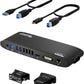 Plugable USB 3.0 Universal Docking Station for Windows, macOS, ChromeOS (Dual HDMI Monitors or DVI/VGA, Gigabit Ethernet, Audio, 6 USB Ports)