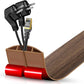 Floor Cord Cover Cable Cavity Self Adhesive Cord Hider Floor Floor Cable Management Power Cord Protector Floor Electric Cord Covers for Offices, Gym, Exhibitions (Misty Brown Wood, 2.36" x 3.3')