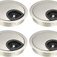 uxcell Cable Hole Cover, 2.4Inch/60mm Zinc Alloy Desk Wire Cord Cable Grommets Hole Cover for Office PC Desk Cable Cord Organizer, 4Pcs Wire Drawing Silver