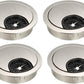 uxcell Cable Hole Cover, 2Inch/50mm Zinc Alloy Desk Wire Cord Cable Grommets Hole Cover for Office PC Desk Cable Cord Organizer, 4Pcs Wire Drawing Silver