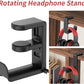 Adjustable Headphone Stand Holder - Universal Desktop Organizer for Gaming/Office Setup - Durable & Lightweight Design - Easy Installation - Modern Accessory - Black