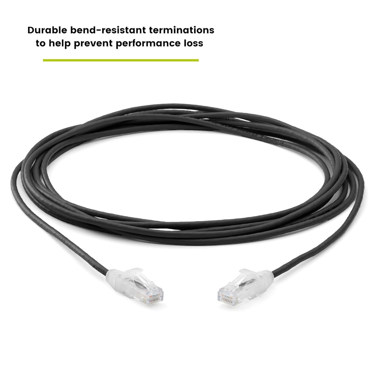 TRUECABLE Cat6 Component Rated Patch Cable, Unshielded (U/UTP), 14ft, Black, 28AWG Solid Copper, Snagless 10G High-Speed Ethernet Cable, PoE++ 4PPoE 100W, UL Listed, RoHS-3, 1 Pack