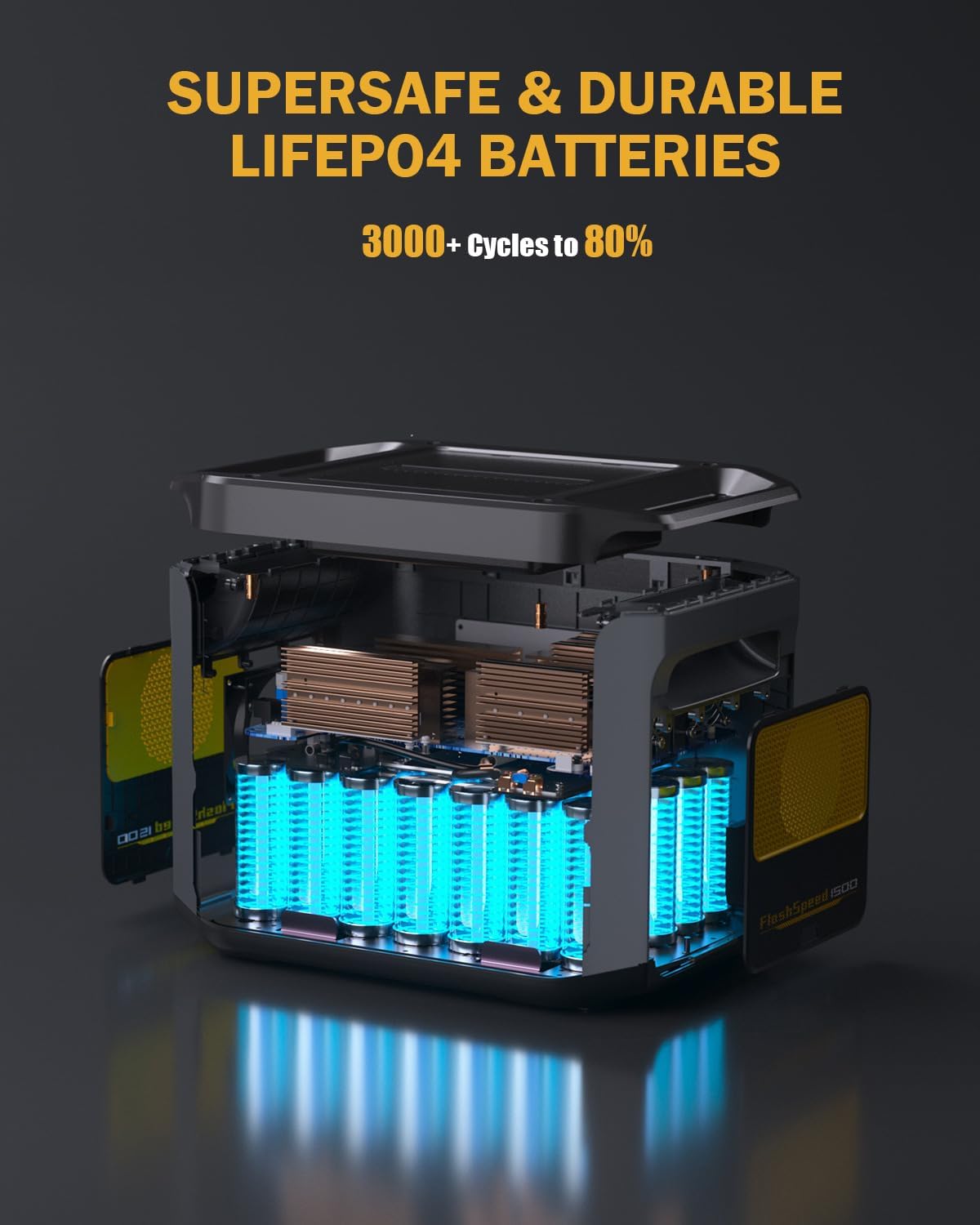 VTOMAN FlashSpeed 1500 Portable Power Station 1548Wh - Recharge 0-100% within 1H, LiFePO4 Battery Powered Solar Generator with 110V/1500W AC Output/Input, 100W USB Port for Camping, Home Backup