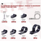 Hilitchi 135 Pcs 6 Sizes Black Plastic Cable Clamp R Type Screw Mounting Cord Fastener Cable Clips Assortment Kit with Screws for Wire Management Cable Conduit (Clips from 6mm to 23mm)