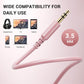 OneOdio 6.35mm to 3.5mm 6.6-9.8FT Stereo Adapter Cable Compatible with AMPs, Electronic Keyboards, Mixers, Guitars and Pro10/Pro30/Pro50 Headphones of OneOdio- Rose Gold