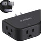 TROND Outlet Extender - 3 Prong Grounded Plug Extension Outlet, 3 Way Angled Wall Plug Splitter, Cruise Ship Essentials, Multiple Expander with 3 Electrical Sockets for Bathroom, Kitchen, Black