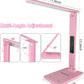 Desk Lamp with Wireless Charger，USB Charging Port, Dimmable Office Desk Light with Clock, Alarm, Date, Temperature, Foldable Lamp for Table Bedroom Bedside Office (Pink, Standard Size-13.3 inch)