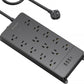 TROND Power Strip Surge Protector 10 ft Cord, 4000 Joules, ETL Listed, 13 Widely-Spaced Outlets Expansion with USB C Ports, Low-Profile Flat Plug, Wall Mount, Extension Cord, 14AWG Heavy Duty, Black