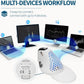 DeLUX Seeker Wireless Ergonomic Vertical Mouse with OLED Screen, BT and USB Receiver, Connect with Up to 4 Devices, Thumb Wheel, 4000DPI, Programmable Rechargeable Optical Mouse(M618XSD-White)
