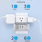 TROND 2 Prong to 3 Prong Outlet Adapter 2 Pack, 3-Way Angled Wall Extender with 3 AC Sockets, Plug Expander for Non-Grounded Outlets in Old House, Cruise Ship Essentials, White