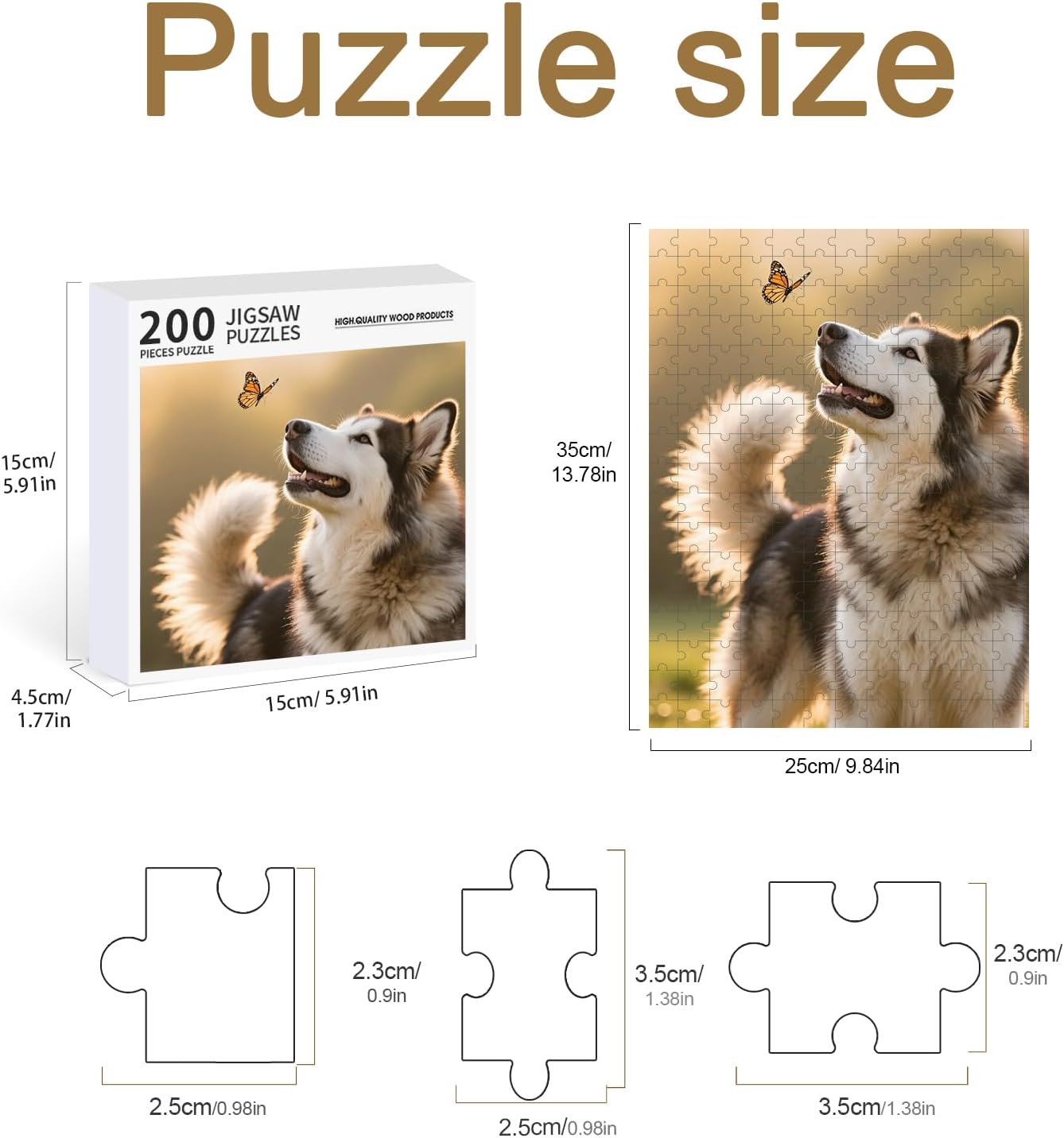 Personalized Photo Puzzle with Glossy Finish – Custom Jigsaw Puzzle 120/200/300/500/1000/1500 Pieces for Family, Couples, Pets, Birthdays, and Weddings (200-Vertical)